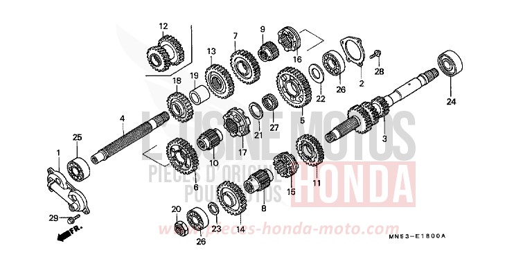 TRANSMISSION for Gold Wing CANDY WINE BERRY RED-U (R114D) from 1988